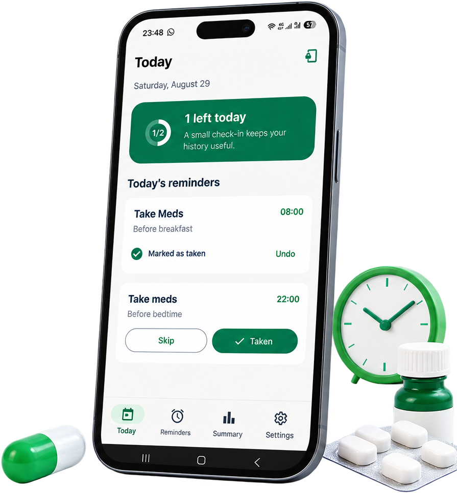 OnTime medication reminder app screenshot